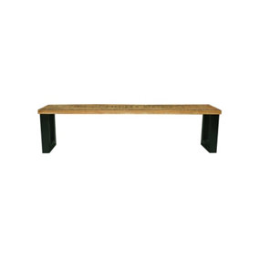 Induse Bench - Mango Wood/Iron - L44 x W160 x H45 cm - Mango PP Saw Finish