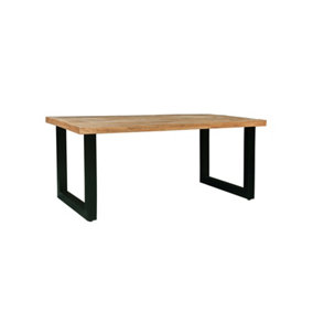 Induse Dining Table - Mango Wood/Iron - L90 x W160 x H76 cm - Mango PP Saw Finish