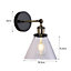Industrial 1-Light Armed Sconce Wall Light with Clear Glass Shade
