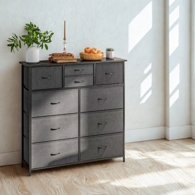 Industrial 10 Drawer Chest Storage Unit Black