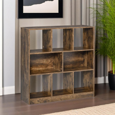Industrial 8 Cube Storage Unit Rustic Brown