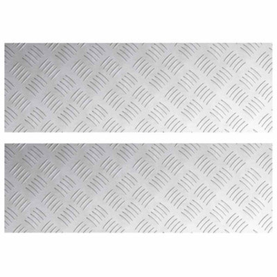 Industrial Aluminium Checker Plates 2 pcs Anti-Slip 75x25 cm