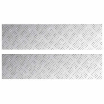 Industrial Aluminium Checker Plates 2 pcs Anti-Slip 80x20 cm