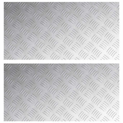 Industrial Aluminum Checker Plates - 2 Pack - Anti-Slip - 80x40 cm