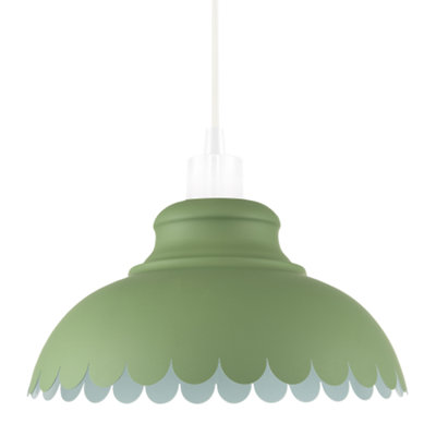 Industrial and Modern Petal Design Olive Green Metal Ceiling Pendant Light Shade