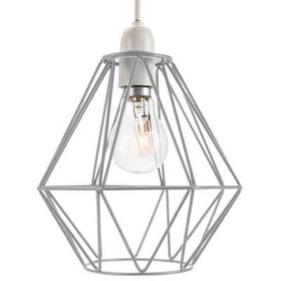 Industrial Basket Cage Designed Matt Grey Metal Ceiling Pendant Light Shade