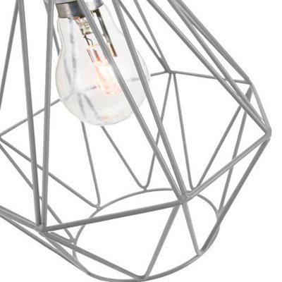 Industrial Basket Cage Designed Matt Grey Metal Ceiling Pendant Light Shade