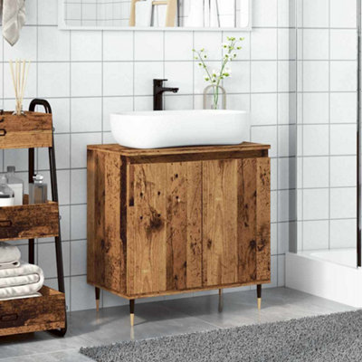 Industrial Bathroom Cabinet Old Wood 58x33x60 cm Engineered Wood