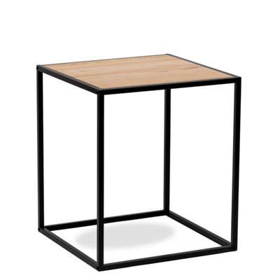 Photo inspiration: Visual Reference: Industrial Black Metal And Wood Side Table Industrial Style Living