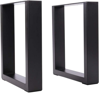 Industrial Black Rectangular Iron Table Legs W 50cm x H 71cm 2 Pcs/pack