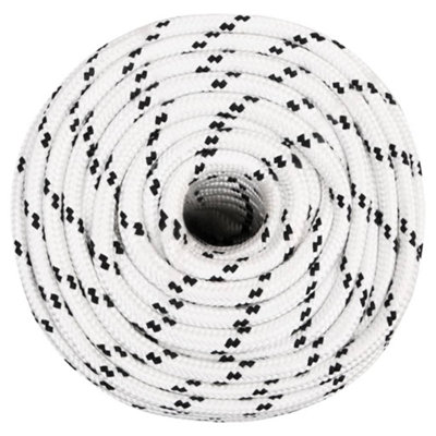 Industrial Braided Boat Rope White 12 mmx100 m Polyester