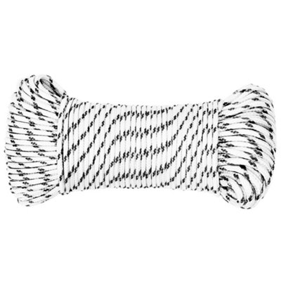 Industrial Braided Boat Rope White 5 mmx100 m Polyester