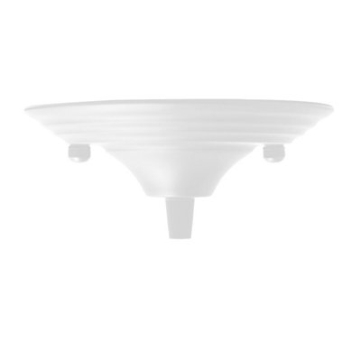 Industrial Ceiling Rose White Metal 140mm Dia 40mm Height Single Outlet ...