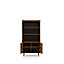 Industrial Chic Vasina 06 Bookcase - Oak Castello & Black Matt with Sleek Metal Legs - W800mm x H1600mm x D450mm