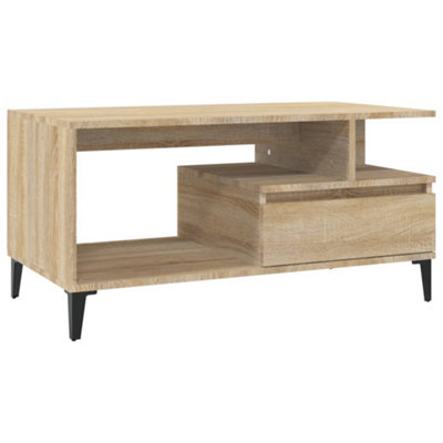 Industrial Coffee Table Sonoma Oak 90x49x45 cm Engineered Wood