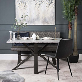 Industrial Concrete Effect Dining Table 135