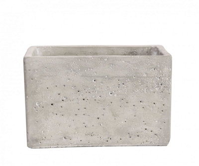 Industrial Design Cement Planter Trough. (H13 cm) No Drainage Holes