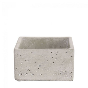 Industrial Design Cement Square Planter. (H7 cm) No Drainage Holes
