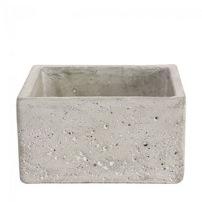 Industrial Design Cement Square Planter. (H8 cm) No Drainage Holes