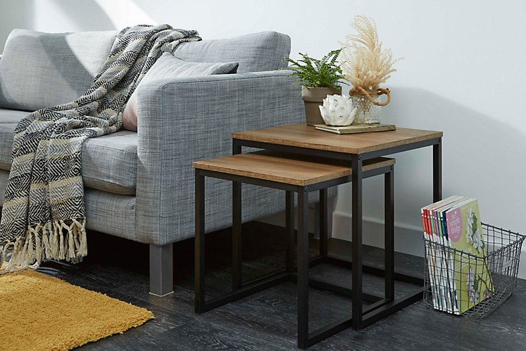 Industrial Design Living Room Nest of Tables | DIY at B&Q