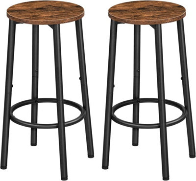 Industrial Design Rustic Brown Round Wooden Bar Pub Kitchen Island ...