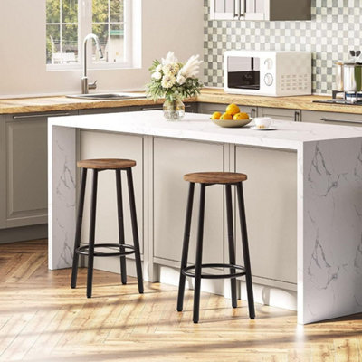 Industrial Design Rustic Brown Round Wooden Bar Pub Kitchen Island ...