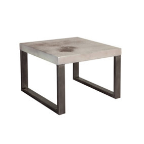 Industrial Design with Distress Finish Coffee Table - White