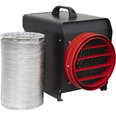 Industrial Fan Heater with 6m Ducting - 10 Kilowatt - Thermostat Control