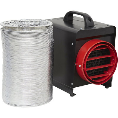 Industrial Fan Heater with 6m Ducting - 2 Kilowatt - Thermostat Control