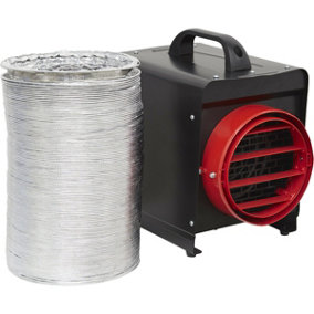 Industrial Fan Heater with 6m Ducting - 3 Kilowatt - Thermostat Control