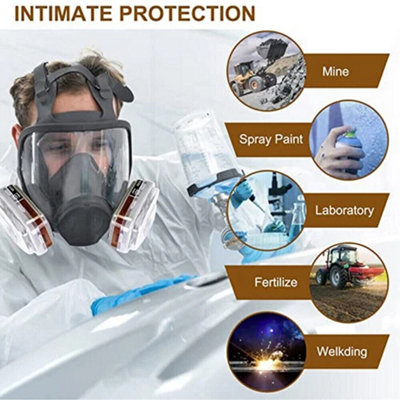 Industrial Full Face Gas Mask with Multi-Function 15-in-1 Filtration ...