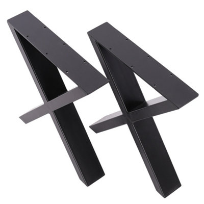 Industrial Furniture Legs Black X Iron Table Legs,2PCS,H71 cm