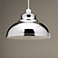 Industrial Hanging Pendants Non Electric Light Shades in Chrome Metallic Finish