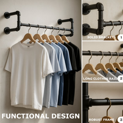Industrial Heavy Duty Pipe Wall-Mounted Floating Hanging Rail