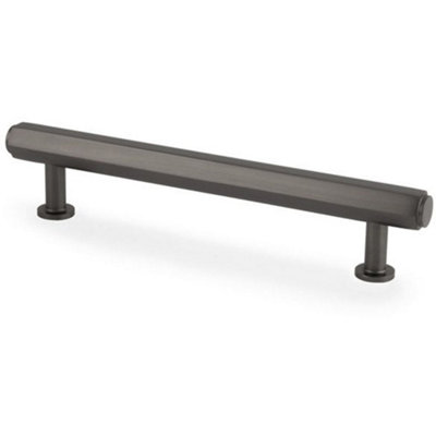 Industrial Hex T Bar Pull Handle - Dark Bronze 128mm Centres Kitchen Cabinet