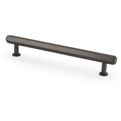 Industrial Hex T Bar Pull Handle - Dark Bronze 160mm Centres Kitchen Cabinet