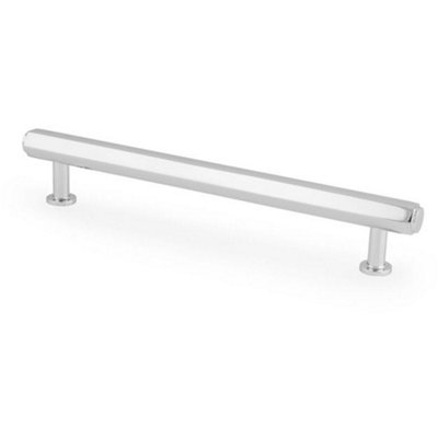 Industrial Hex T Bar Pull Handle - Polished Chrome 128mm Centres Kitchen Cabinet