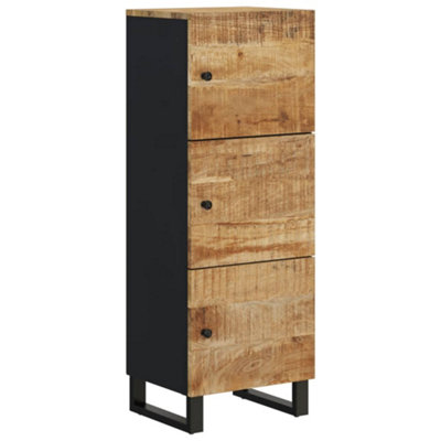 Industrial Highboard with 3 Doors 40x33x110 cm Solid Wood Mango&Iron