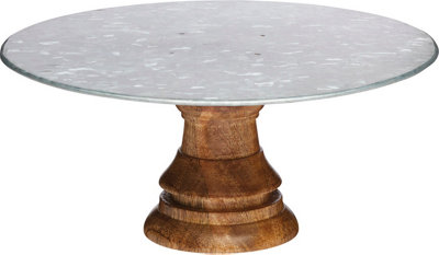 Industrial Kitchen Mango Wood Footed Cake Stand