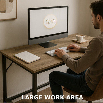 Industrial Large 120CM Wide Computer Desk For Home Office Workstation