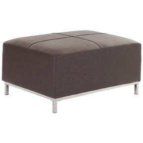 Industrial Leather Ottoman Brown OSLO