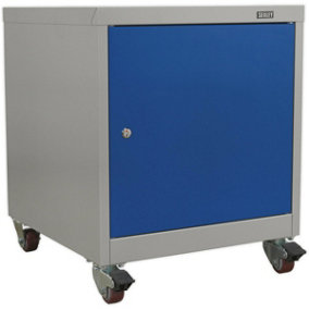 Industrial Mobile Locker Cabinet - 1 Shelf - 4 x 60mm Wheels - High Quality Lock