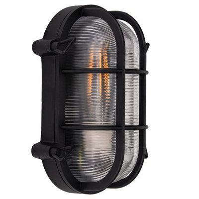 Industrial Nautical Marine Style Black Cast Aluminium Outdoor Bulkhead Light