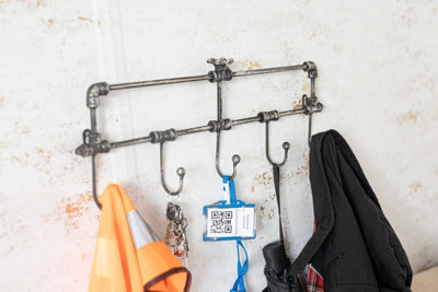 Industrial Pipe Wall Mounted Coat Rack