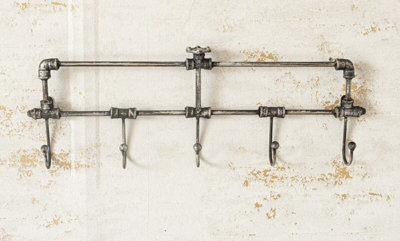 Industrial Pipe Wall Mounted Coat Rack - 3
