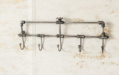 Industrial Pipe Wall Mounted Coat Rack - 7