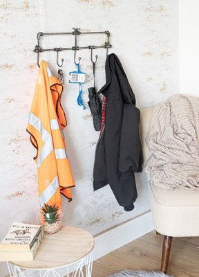 Industrial Pipe Wall Mounted Coat Rack - 8