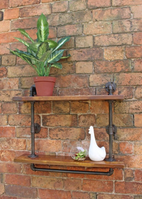 Industrial Pipe Wall Shelf With 2 Shelves DIY At B Q   Industrial Pipe Wall Shelf With 2 Shelves~5055851607408 01c MP