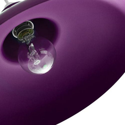 Industrial Retro Designed Matt Purple Curved Metal Ceiling Pendant Light Shade