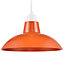 Industrial Retro Designed Matt Vibrant Orange Curved Metal Ceiling Pendant Shade